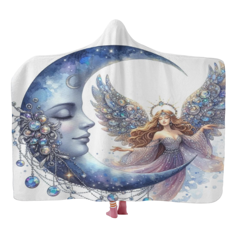 Crescent Moon and Fairy Hooded Blanket