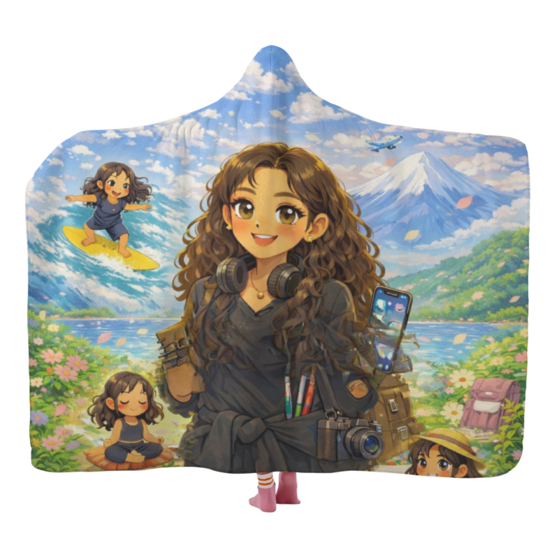 Adventure Girl Hooded Blanket