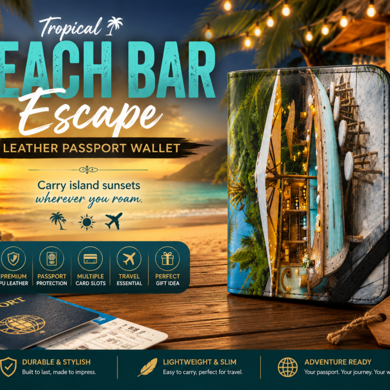 Tropical Beach Bar Passport Wallet