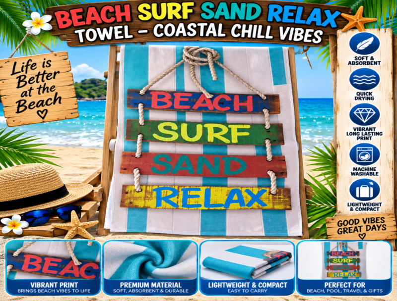 Beach Surf Sand Relax Beach Towel