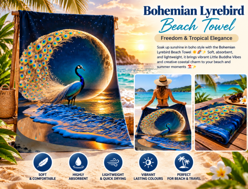 Bohemian_Lyrebird_Beach_Towel