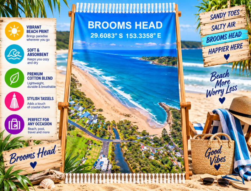 Brooms Head Beach Towel With Tassels
