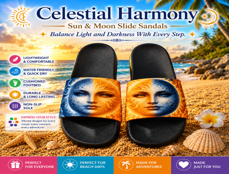 Celestial Sun & Moon Slide Sandals