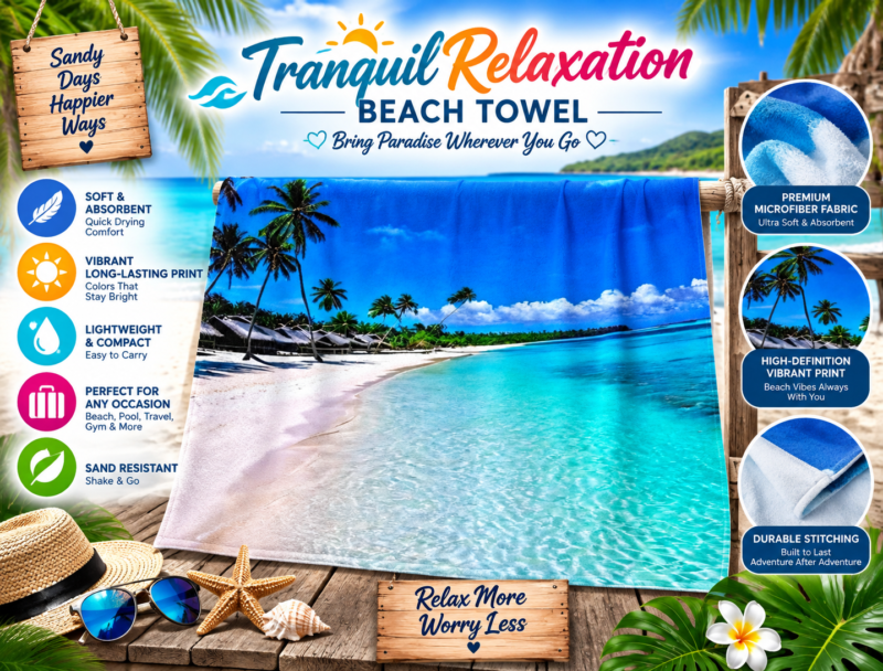 Tranquil Relaxation Beach Towel