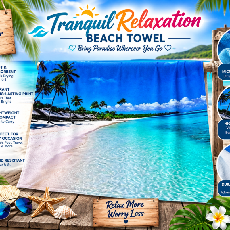 Tranquil Relaxation Beach Towel