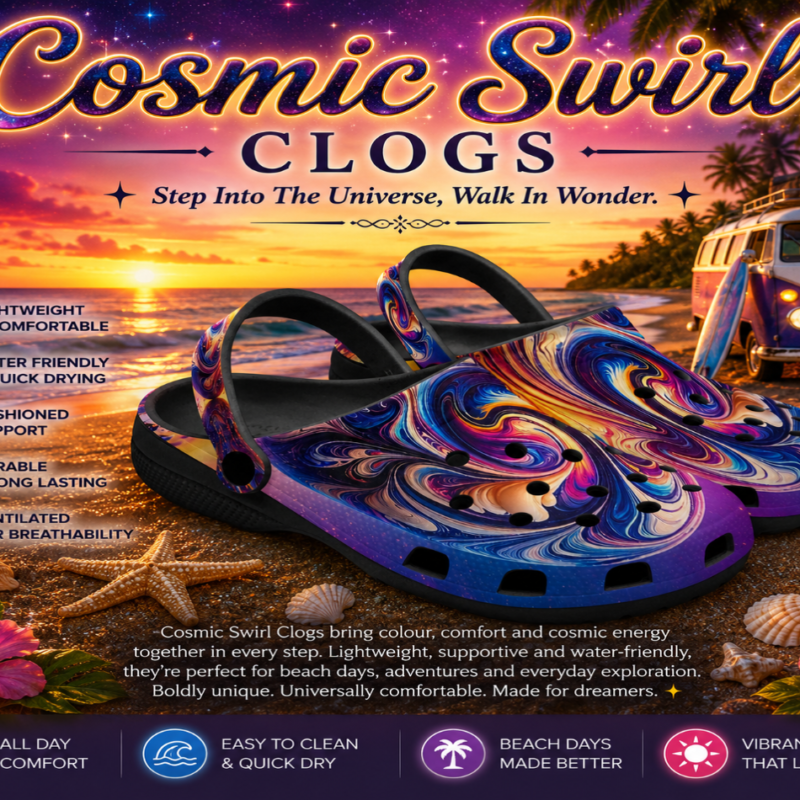 Cosmic Swirl Clogs