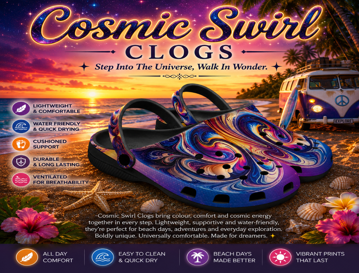 Cosmic Swirl Clogs