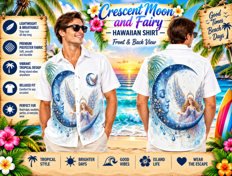 Crescent Moon and Fairy Hawaiian Shirt