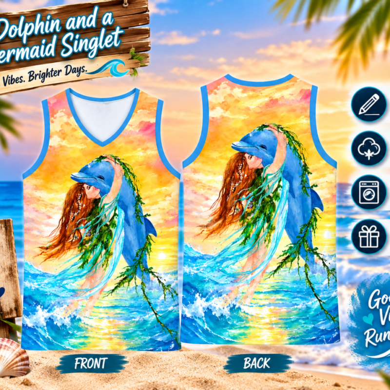 Dolphin and a Mermaid Singlet