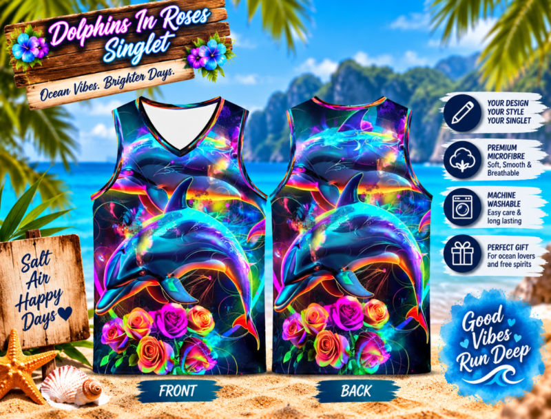 Dolphins In Roses<br>Singlet