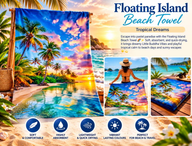 Floating Island On Cotton Beach Towel