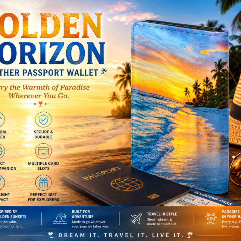 Golden Horizon Passport Wallet