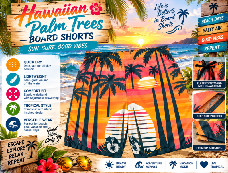 Hawaiian-Palm-Trees-Board-Shorts-
