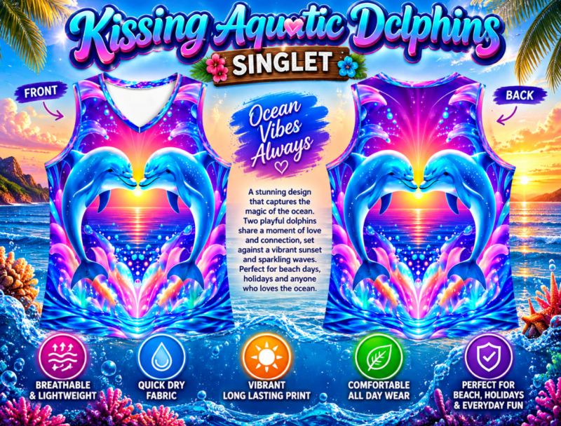 Kissing Aquatic Dolphins Singlet