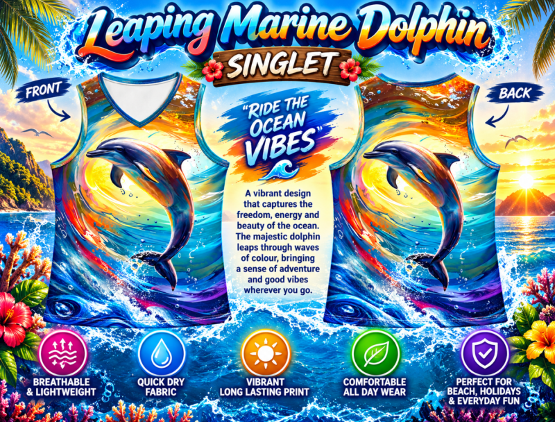 Leaping Marine Dolphin Singlet