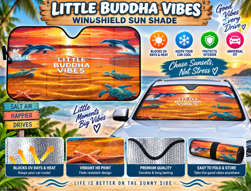 Little Buddha Vibes Windshield Sun Shade
