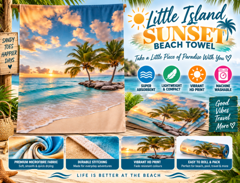 Little Island Sunset Beach Towel