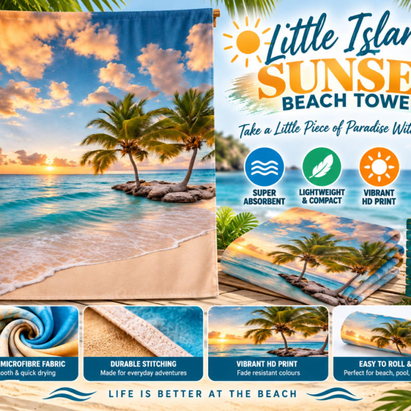 Little Island Sunset Beach Towel