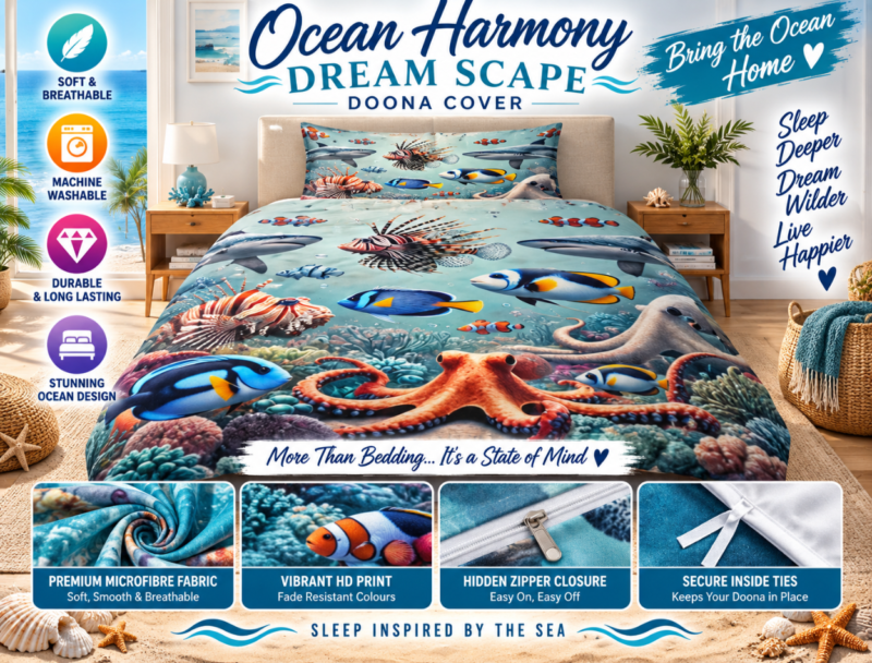 Ocean Harmony Dream Scape Doona Cover With Pillow Cases