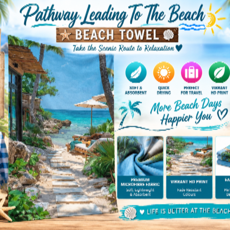 Pathway Leading To The Beach Beach Towel