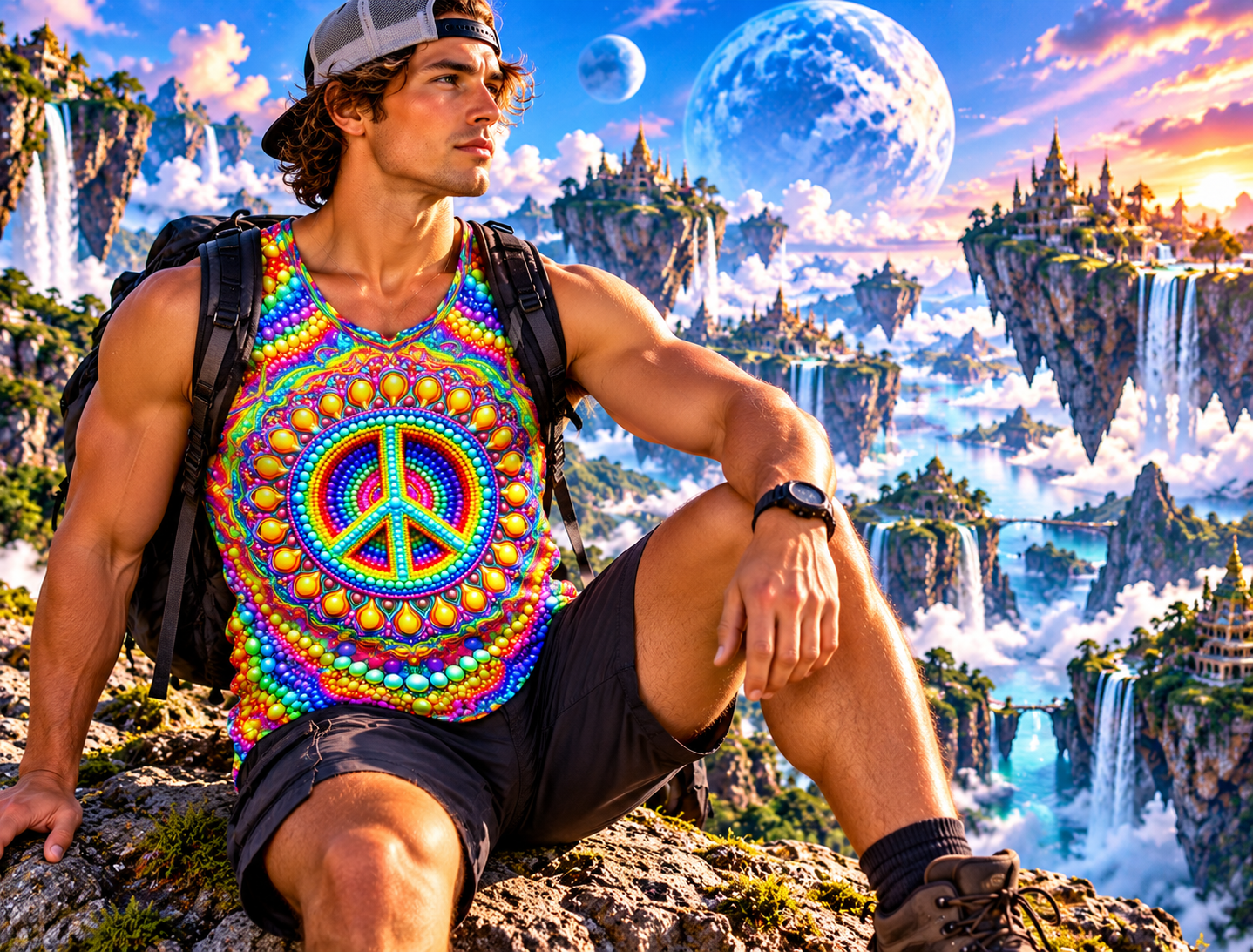 Rainbow Peace & Harmony Singlet - Image 4