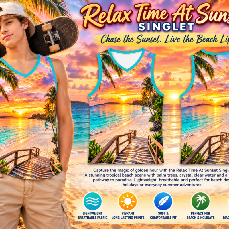 Relax Time At Sunset Singlet