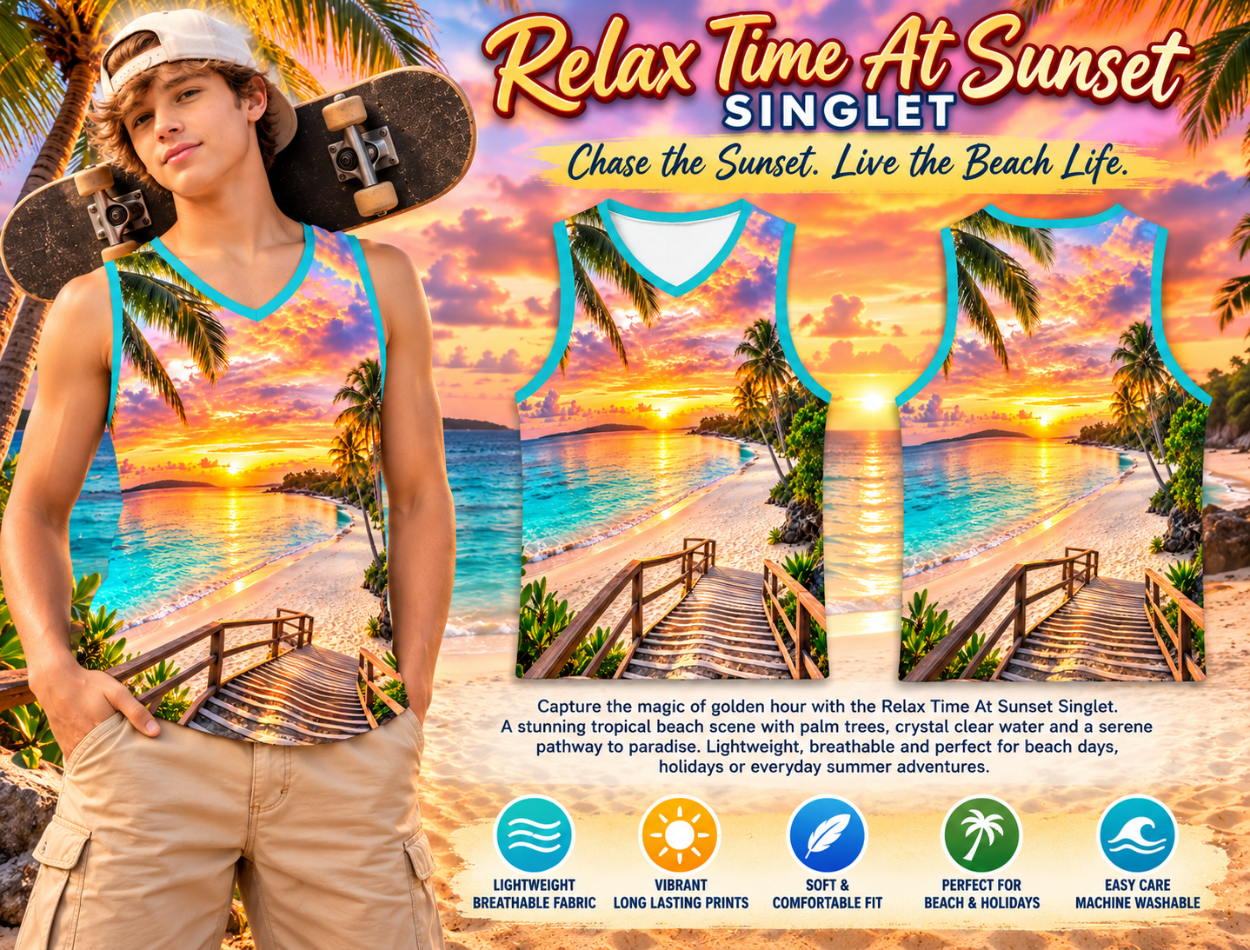 Relax Time At Sunset Singlet