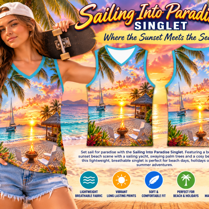 Sailing Into Paradise Singlet