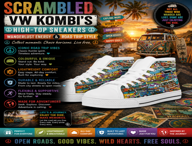 Scrambled VW Kombi's High-Top Sneakers