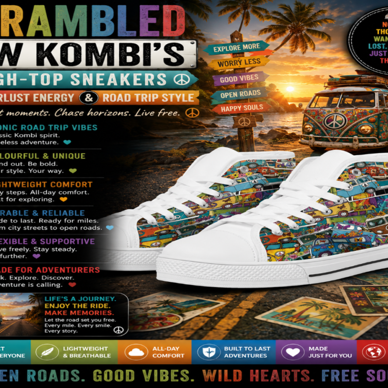 Scrambled VW Kombi's High-Top Sneakers