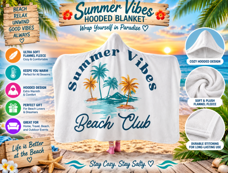 Summer Vibes Hooded Blanket