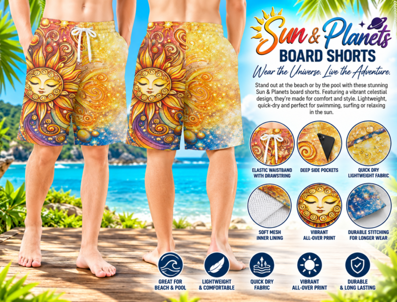 Sun & Planets Board Shorts
