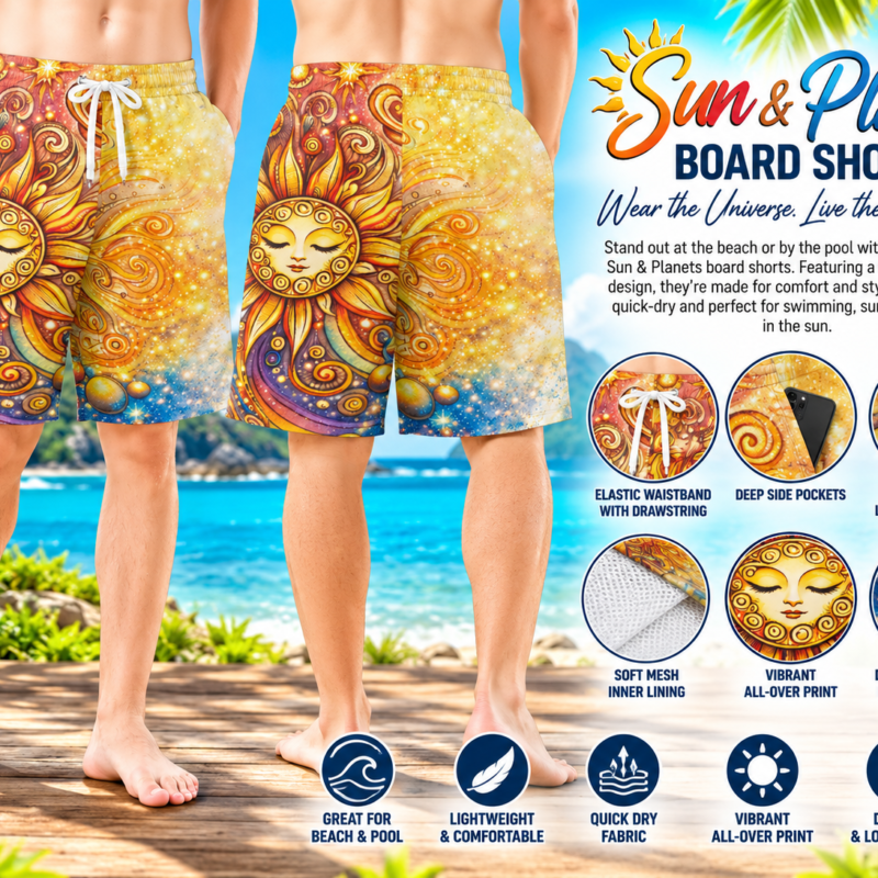 Sun & Planets Board Shorts