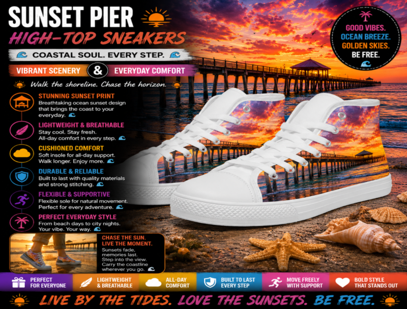 Sunset Pier High-Top Sneakers