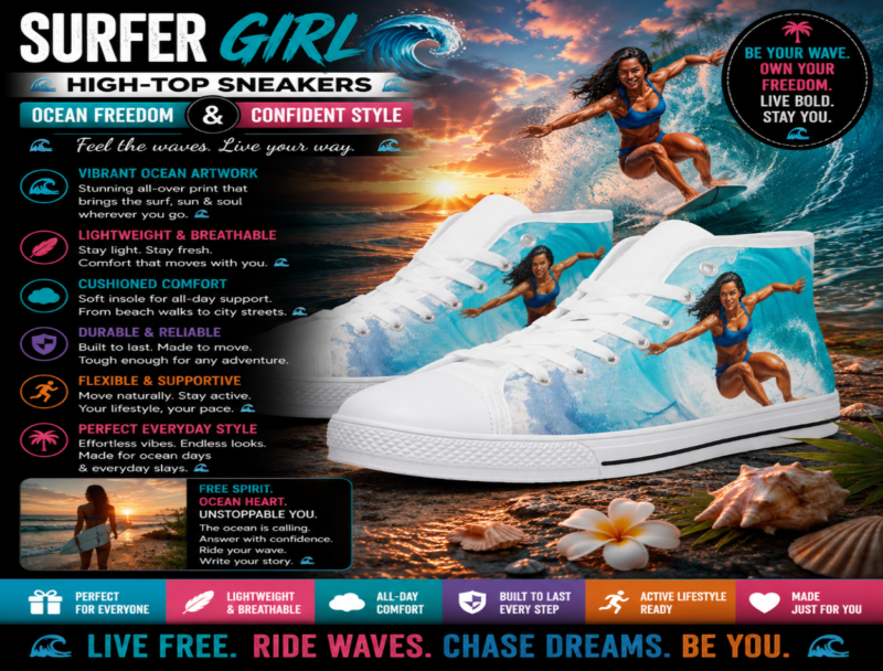 Surfer Girl High-Top Sneakers