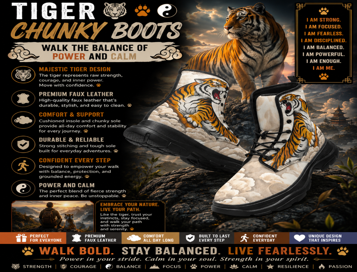 Tiger Chunky Boots