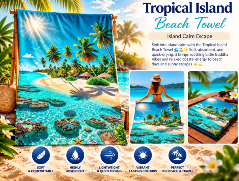 Tropical Island Beach Towel