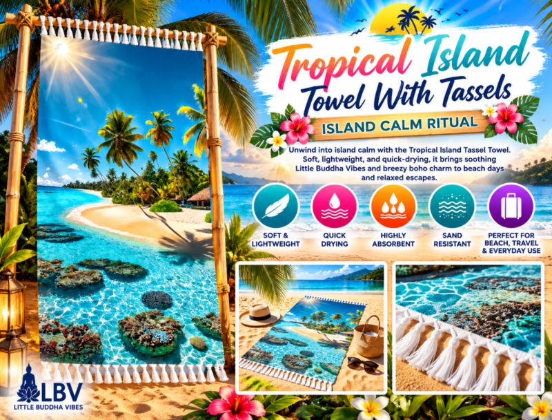 Tropical Island Towel With Tassels