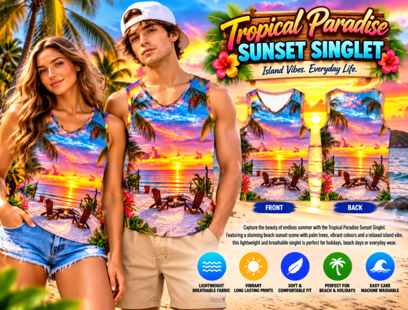 Tropical Paradise Sunset Singlet
