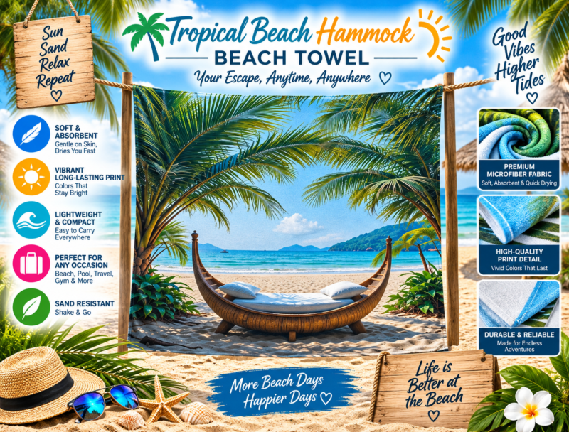Tropical_Beach_Hammock_Beach_Towel.