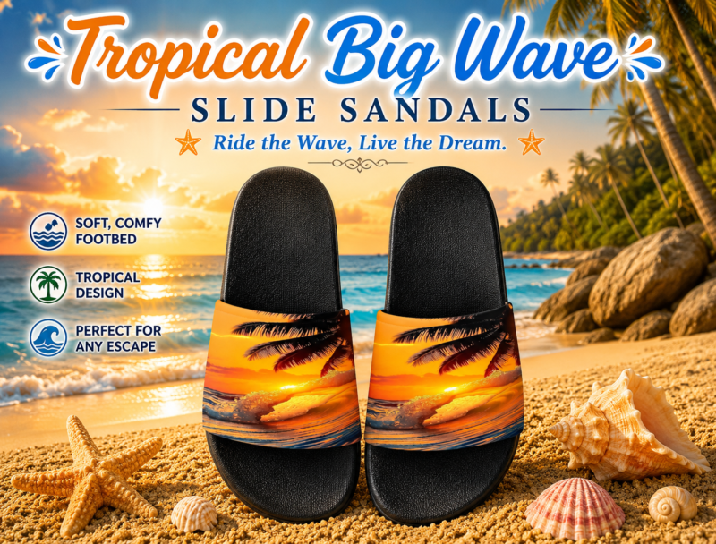 Tropical Big Wave Slide Sandals