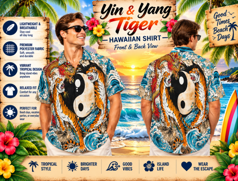 Yin & Yang Tiger Hawaiian Shirt