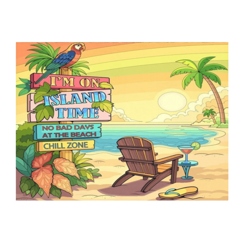 I Am On Island Time Beach Towel