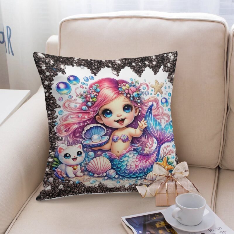 Baby Pearl Mermaid Sequin Pillow Cover