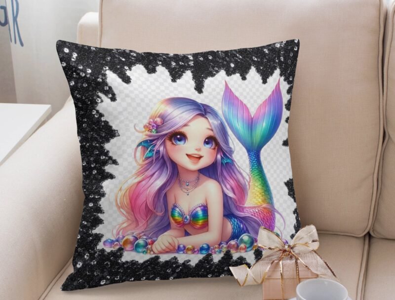 Prism Tide Mermaid Sequin Pillow Cover