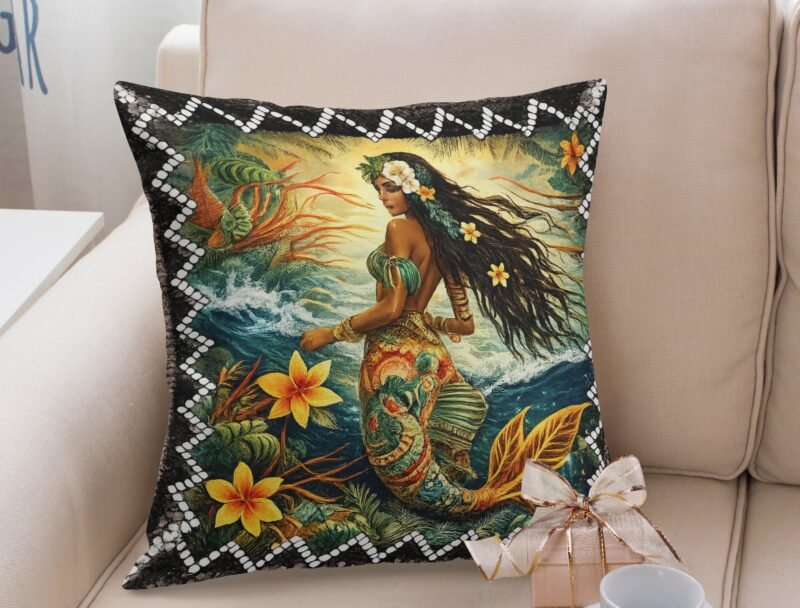 Pacific Soul Mermaid Sequin Pillow Cover