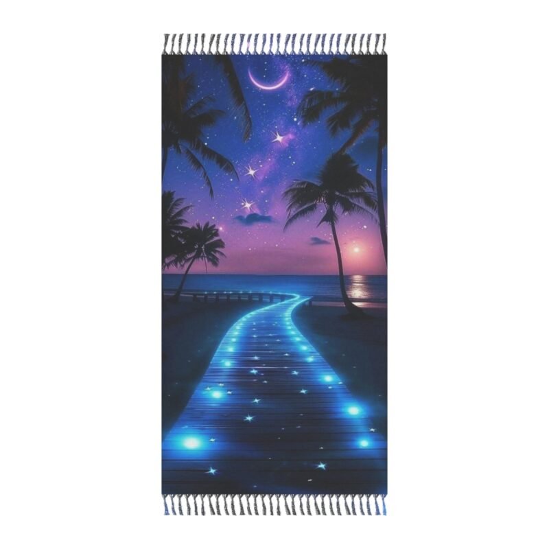Glittery Iridescent Pathway Beach Towel With Tassels