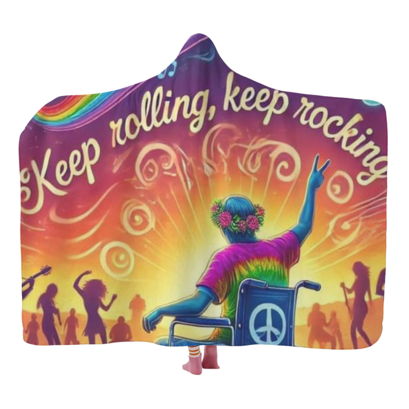 Keep On Roll'n Keep Rock'n Hooded Blanket