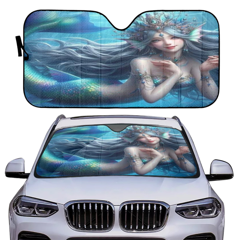 Relaxing Mermaid Windshield Sun Shade